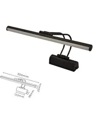 35 cm G.ısığı Işık Siyah Ayna Üstü Duvar Tablo Flüt Aplik Gün Işığı