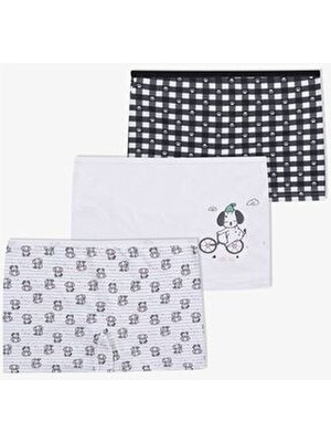Kız Çocuk 3'lü Sevimli Köpek Desenli Boxer