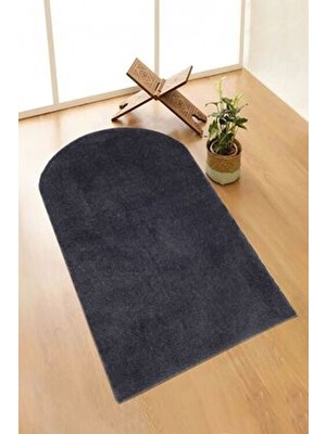 Valery Home Vl Yıkanabilir Peluş Antrasit Seccade Overloklu Namazlık 70 x 120