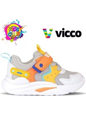 Vicco Kadın Gri Ortopedik Spor Ayakkabı Düz Taban Bantlı Bağlama ile Rahat Kullanım