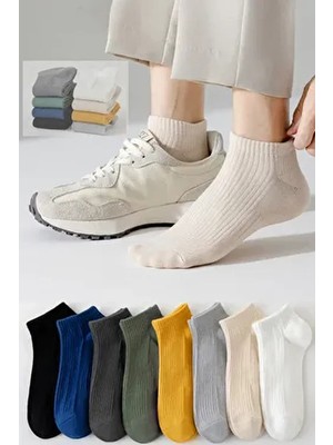 Bgk Çizgili Renkli Derbi Spor Çorap 8 Çift Esnek Pamuk / Elastan Kadınlar İçin Rahat Kullanım