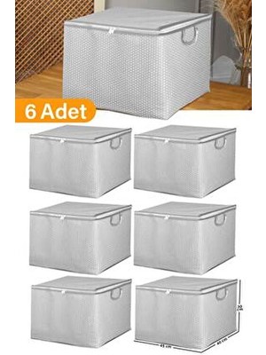 6 Adet - Mini Boy Gri Benekli Kıyafet / Nevresim Hurcu - 45X40X30 cm