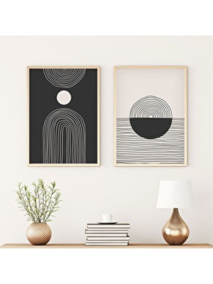 Ahşap Çerçeveli Modern Tablo Seti HUHU88