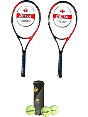 2 Adet Flame 27 Inç Tek Parça L2 Grip Tenis Raketi + 2 Adet Tenis Çantası + 3 Adet Prof. Maç Topu