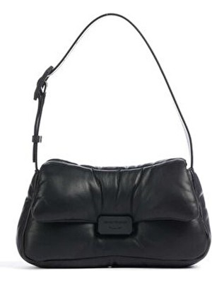 Kadın Logolu Askılı Fermuar Kapamalı Iki Bölmeli Siyah Omuz Çantası Y3E226 YWZ1V-80001