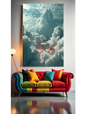 Özkacar Group Gökyüzünde Bizim Masa V1 Ev Duvar Salon Güzellik Salonu Ofis Dükkan Dekarasyon Kanvas Tablo