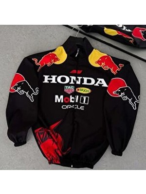 Unisex Siyah Dijital Tasarım Baskılı Fermuarlı Yağmurluk & Rüzgarlık