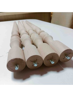 38CM 4'lük Ham Cnc Kesimli Desenli Masa&sehpa Ayağı