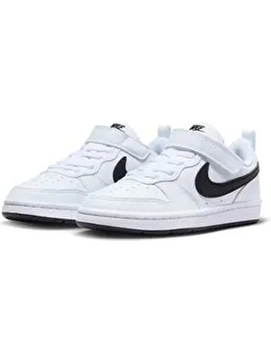 Nike Unisex Sneaker Court Borough Low Recraft Beyaz Suni Deri Düz Taban Kadın Ayakkabı