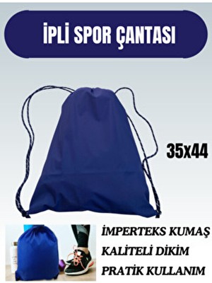 Sağdıç Saraciye Ipli Spor Çantası Su Geçirmez Polyester Orta Boy Düz Desenli Kamp Seyahat Fitness Koşu Bisiklet