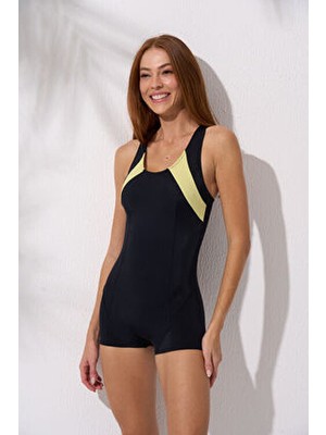 Pierre Cardin Arena 2024 Kadın Yüzücü Mayo Şortlu UV Koruma Özellikli Rahat Tasarım