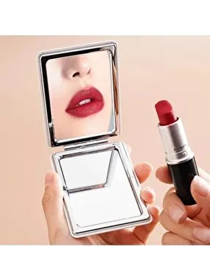 Büyüteçli Cep Makyaj Aynası Dikdörtgen Tasarım Çok Renkli Cam Malzemeden