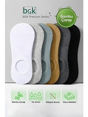 Unisex 6 Çift Bambu Yazlık Görünmez Çorap (Dikişsiz)