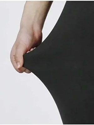 Süper Kalite Siyah Penye Pamuklu Likralı Diz Altı Kapri Tayt Yüksek Bel Capri Büyük Beden Kadın Tayt