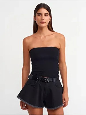 20659 Straplez Bluz-Siyah