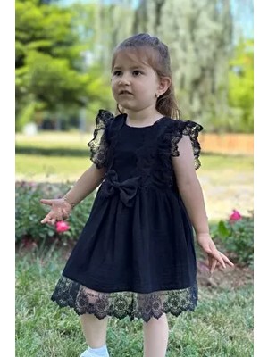 Kız Bebek Elbise Kız Çocuk Elbise Doğum Günü Parti Düğün Elbise Dantelli Kısa Kol astarlı elbise