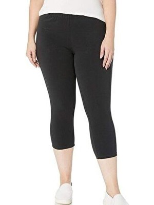 Brl Textil Capri Kadın Tayt Siyah Renk Büyük Beden Konforlu Dokuma Özellikleriyle