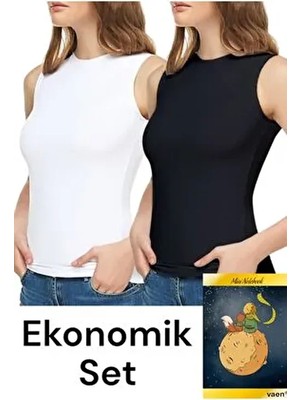 Dilay Kadın Likralı Sıfır Kollu Elastan Bisiklet Yaka Atlet Badi