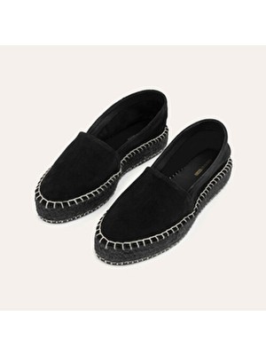 Örgü Tabanlı Süet Espadril