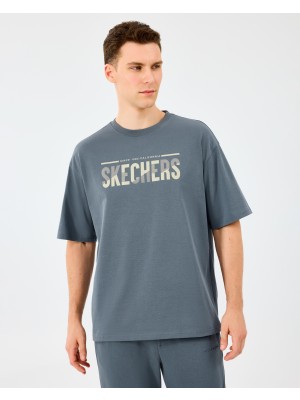 Skechers M Heavy Fabric T-Shirt Erkek Gri Tshirt S2520120-3998