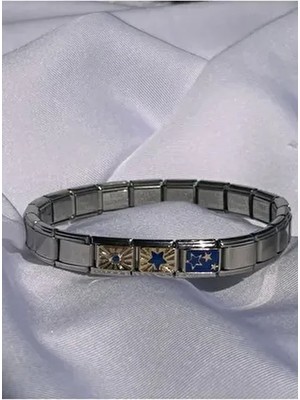 Octw Unisex 3’lü Set Italyan Bileklik Charm Paslanmaz Çelik Malzeme ile Şık Tasarım