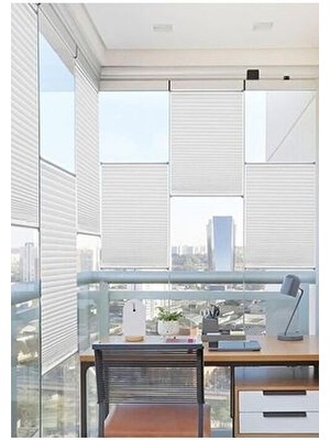 Katlanabilir Cam Balkon Plise Perde (Beyaz, Ara Gri, Gri, Açık Gri, Antrasit,krem)