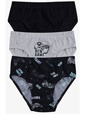 Koza İç Giyim Erkek Çocuk 3'lü Sevimli Dinazor Baskılı Slip