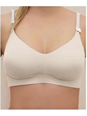 F.K. Lazer Kesim Seamless Bralet Sütyen Çıkarılabilir Pedli Kapsız Kadın Düz Kumaş 1241