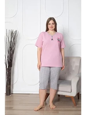 Büyük Beden Kapri Pijama Takımı