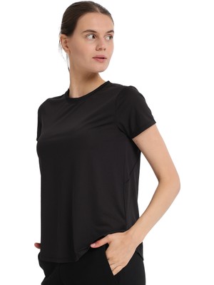 Zana Kadın Siyah Koşu T-Shirt 25KK1047-SYH