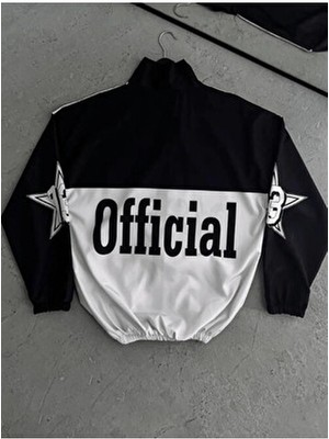 Unisex Beyaz Official Dijital Baskılı Su ve Rüzgar Geçirmez Yağmurluk&rüzgarlık