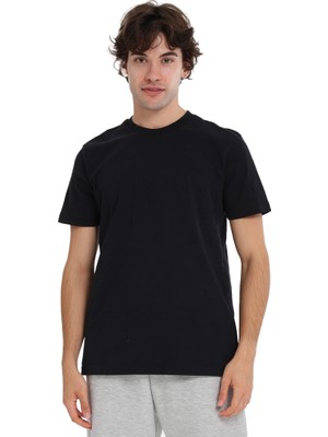 Bow Erkek Siyah Günlük Stil T-Shirt 25KE1016-SYH