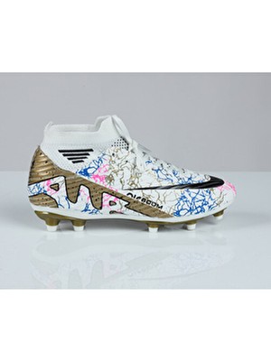 Laliga 565 Fılet ve Garson Çorapli Krampon Beyaz Altin Desenli