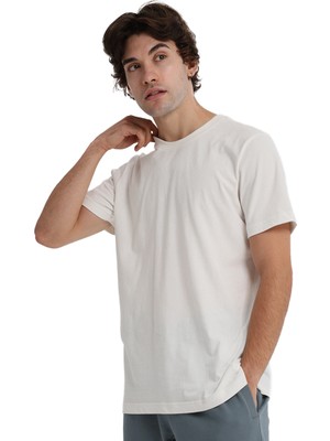 Bow Erkek Beyaz Günlük Stil T-Shirt 25KE1016-KBYZ