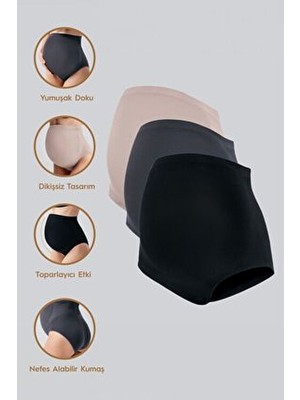 Esnek Bel Tasarımlı Seamless Dikişsiz Yumuşak Dokulu Hamile Külot 3'lü Paket Konforlu Kullanım İçin