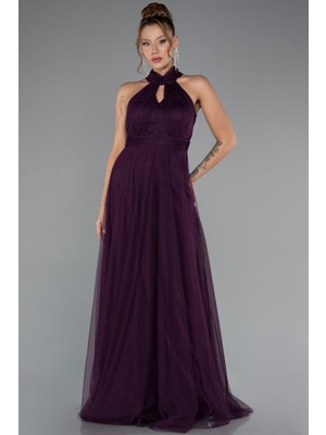 Halter Yaka Uzun Büyük Beden Abiye ABU3253