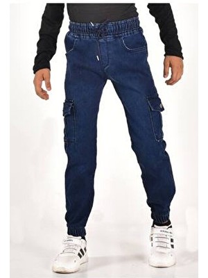 Kargo Cep Çocuk Erkek Komando  Likralı Kot Pantolon