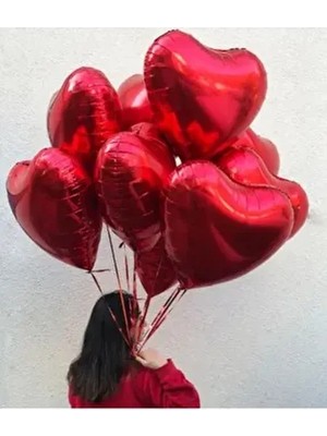5 Adet 45 cm Kalp Folyo Balon Doğum Günü Parti Süsleme Sevgililer Günü Hediyesi