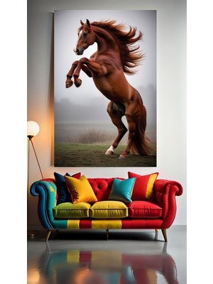 Özkacar Group Şahlanan At V1 Ev Duvar Salon Güzellik Salonu Ofis Dükkan Dekarasyon Kanvas Tablo