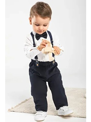 Zıbın Gömlekli 4 Parça Papyon ve Slopetli Bebek Takım Elbise