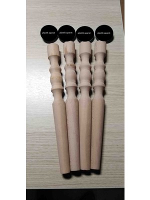 38CM 4'lük Ham Cnc Kesimli Dekoratif Masa&sehpa Ayağı