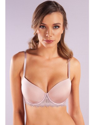 Golshan Garland Big Size Plunge Bra, Açık Pembe Konforlu ve Şık Sütyen