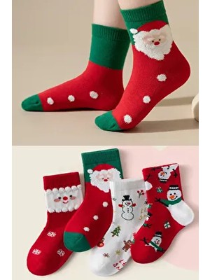 Çocuk-Yetişkin Yılbaşı Çorap 4'lü