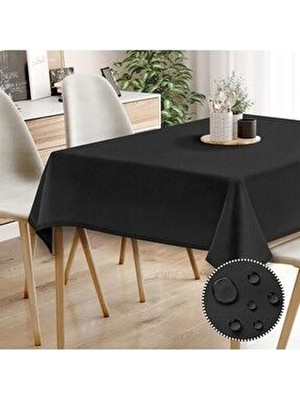Canvas Siyah Sıvı Geçirmez Leke Tutmaz Masa Örtüsü