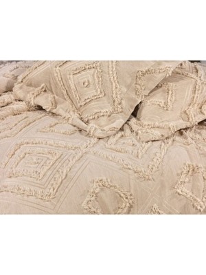 Sofya Iskandinav Çift Kişilik Püsküllü Yatak Örtüsü 250X260 2 Yastık 50X80