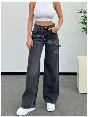 Ktrend Özel Tasarım Bol Paça Rahat Kalip Palazzo Pantolon