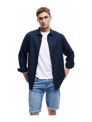 Oversize Kot Şort Bermuda Cep Detaylı Pamuklu