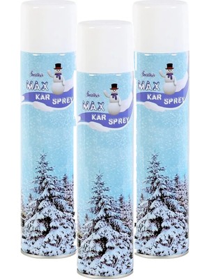 3 Adet Max Kar Köpüğü Spreyi, Eriyen Kar Taneleri, Parti Köpük Karı Yapar Kar Yağdıran Sprey 3X300 ml