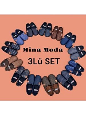 Gezer Mina Moda Erkek Ev Halı Terliği Yumuşak Merdane Taban Tekstil Malzeme ile Konforlu Kullanım