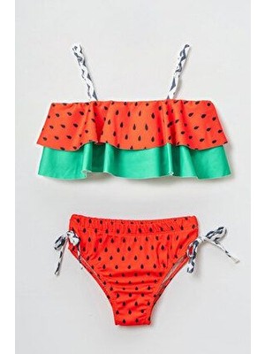 Beniizle Desenli Kız Çocuk Bikini Takım